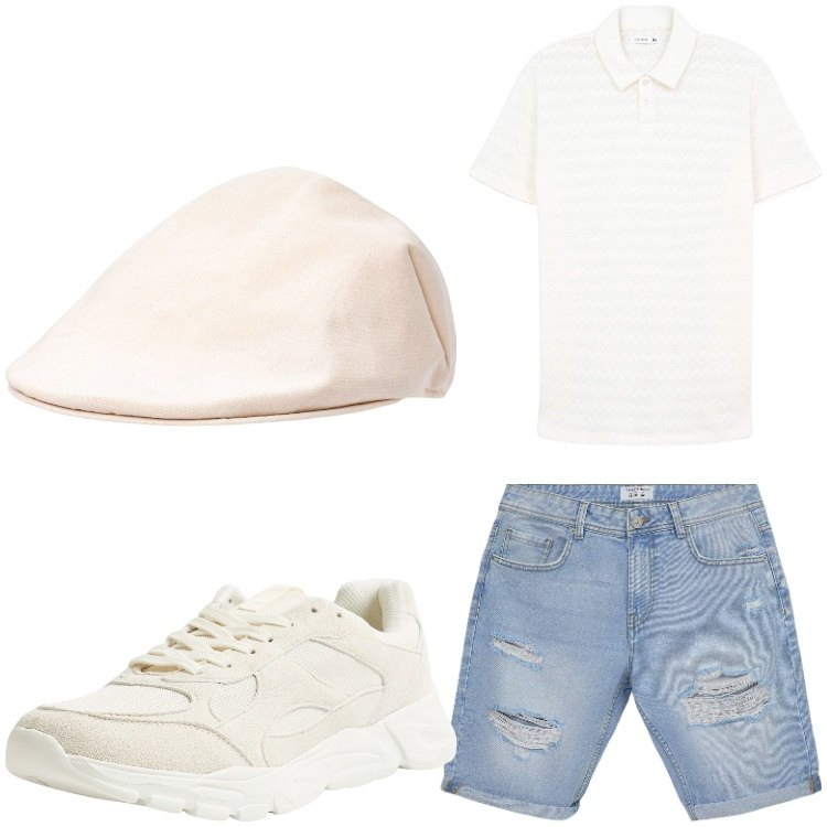 Outfit uomo - Mix. Stile Casual per Tutti i giorni. Abbinamento con bermuda, polo, sneakers, cappelli e berretti.