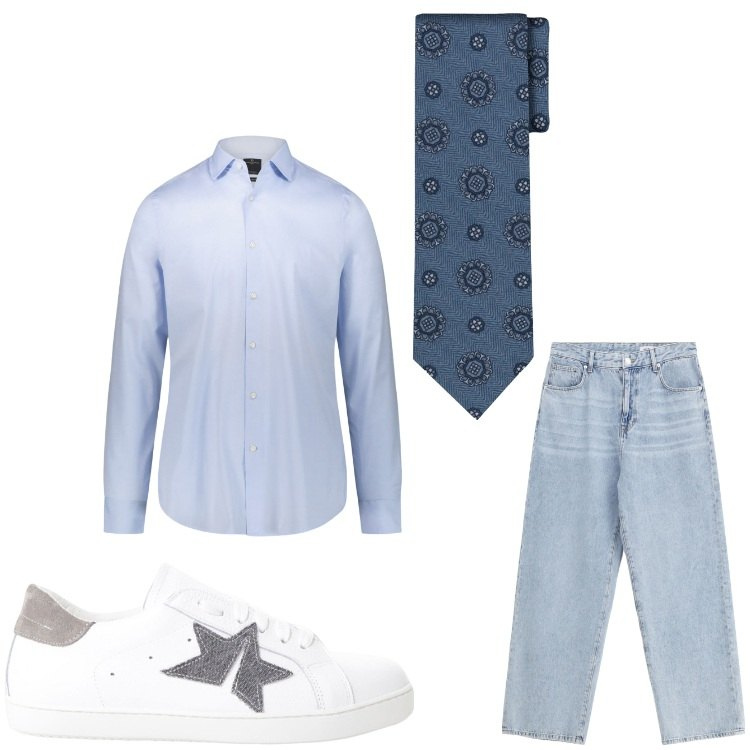 Outfit uomo - Come una stella. Stile Business/Elegante per Serata speciale. Abbinamento con jeans, sneakers, camicie, cravatte.
