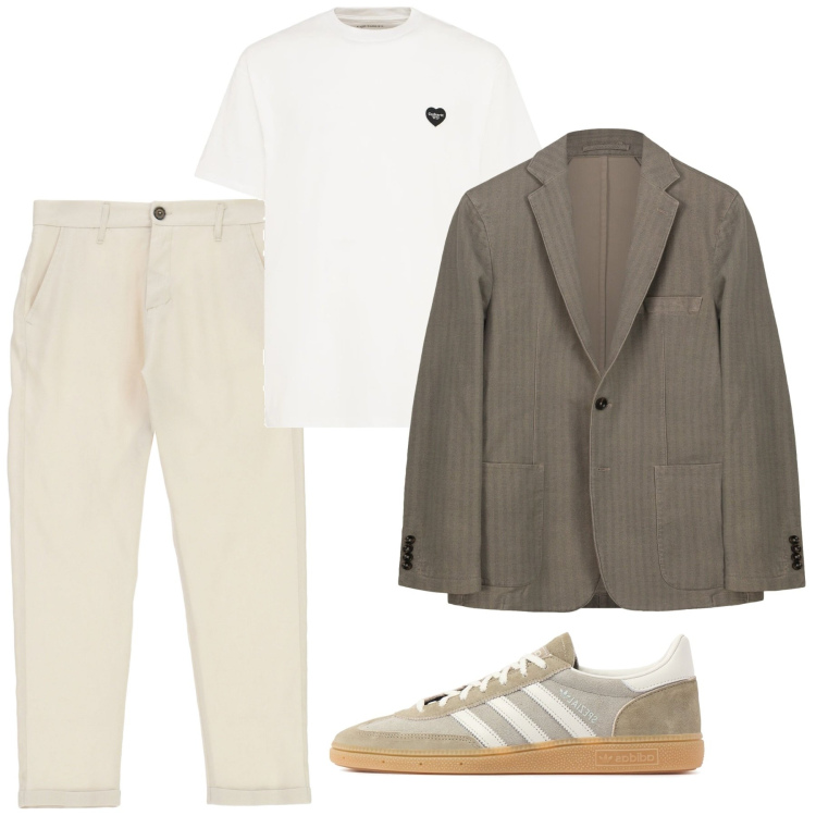 Outfit uomo - Luglio. Stile Casual per Tutti i giorni. Abbinamento con pantaloni, giacche, t-shirt, sneakers.