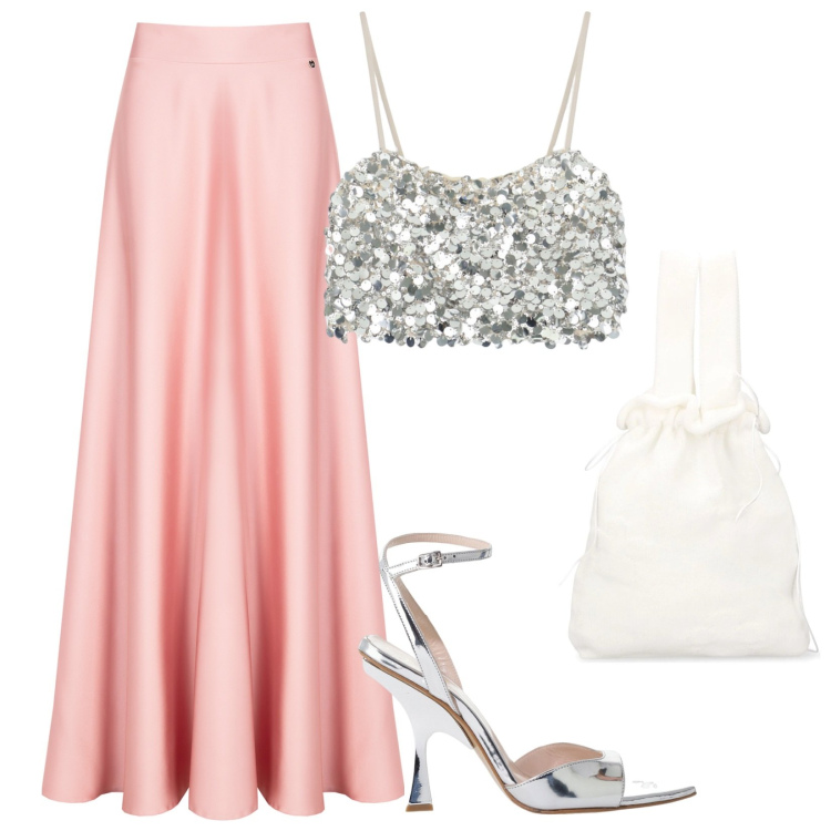 Outfit donna - Let\'s Shine. Stile Chic per Cerimonia. Abbinamento con top, décolleté, gonne, borse a mano.
