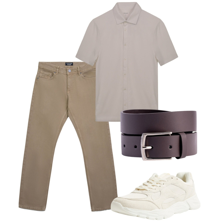 Outfit uomo - Luglio. Stile Casual per Tutti i giorni. Abbinamento con jeans, sneakers, cinture, polo.