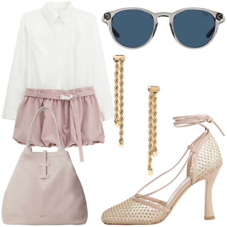 Outfit donna - Bella. per Serata fuori. Abbinamento con vestiti corti, borse tote, décolleté, occhiali da sole, orecchini.