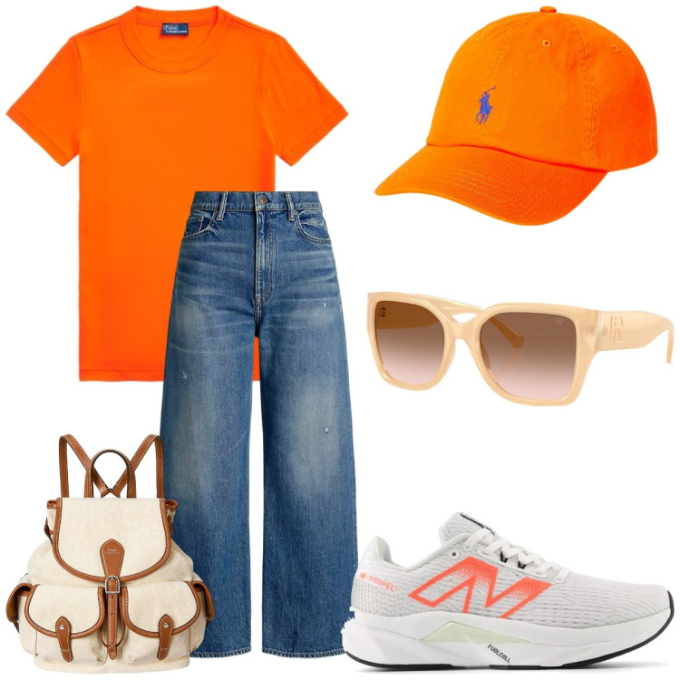 Outfit donna - Concerto a Roma. Stile Urban per Tutti i giorni. Abbinamento con sneakers, zaini, cappelli, jeans, occhiali da sole, t-shirt.