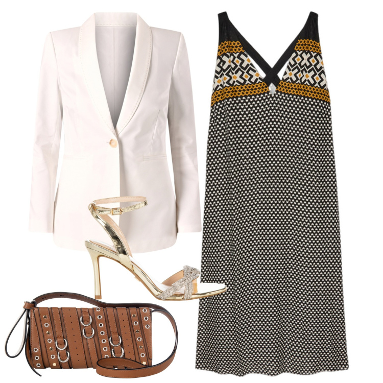 Outfit donna - Un po\' chic. Stile Chic per Tutti i giorni. Abbinamento con borse a spalla, sandali col tacco, blazer, vestiti lunghi.