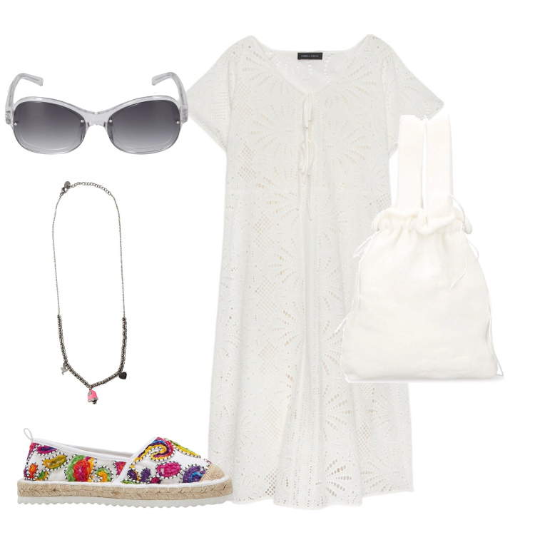 Outfit donna - Semplicità. Stile Basic per Tutti i giorni. Abbinamento con espadrillas, ciondoli, vestiti lunghi, occhiali da sole, borse a mano.