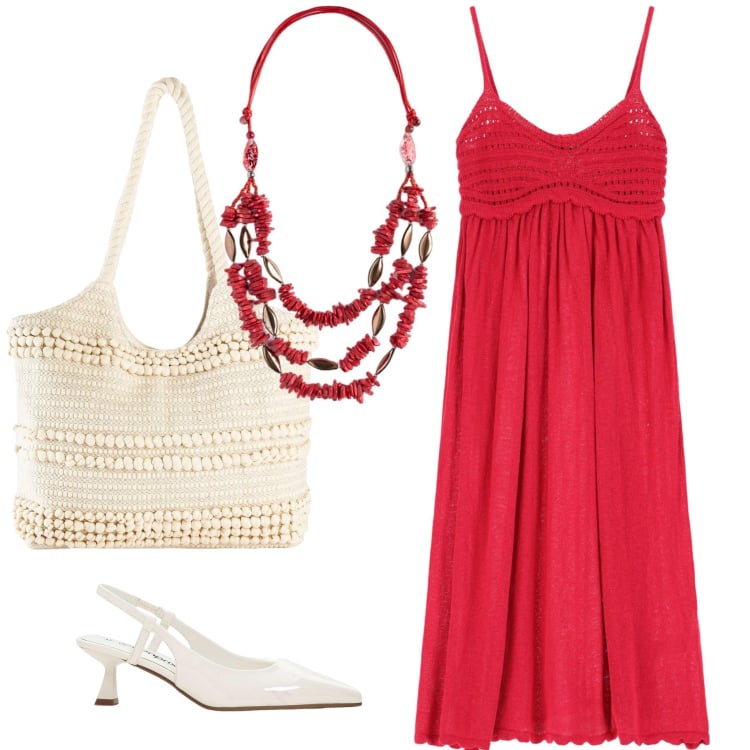 Outfit donna - Total look #2212743. Stile Etnico per Serata fuori. Abbinamento con shopping bag, décolleté, vestiti, collane.