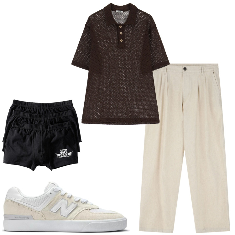 Outfit uomo - Total look #2213121. Stile Casual per Tutti i giorni. Abbinamento con boxer, sneakers, pantaloni, polo.