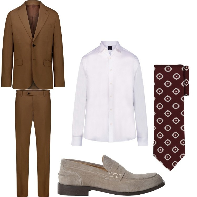 Outfit uomo - Cerimonia. Stile Business/Elegante per Cerimonia. Abbinamento con scarpe stringate, camicie, cravatte, abiti.