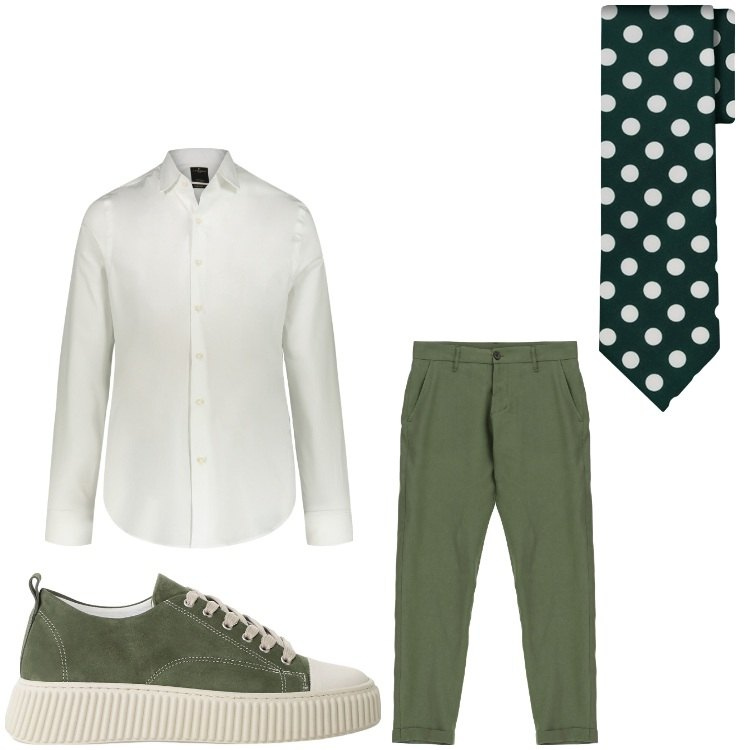 Outfit uomo - Pois per me. Stile Business/Elegante per Serata speciale. Abbinamento con sneakers, pantaloni, camicie, cravatte.