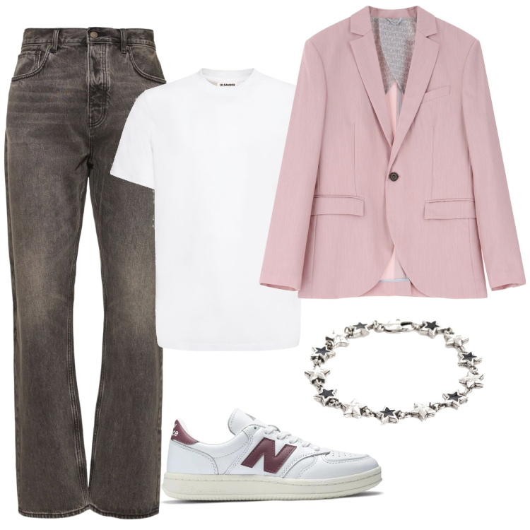 Outfit uomo - Cena sotto le stelle. Stile Trendy per Serata speciale. Abbinamento con sneakers, giacche, t-shirt, jeans, braccialetti.