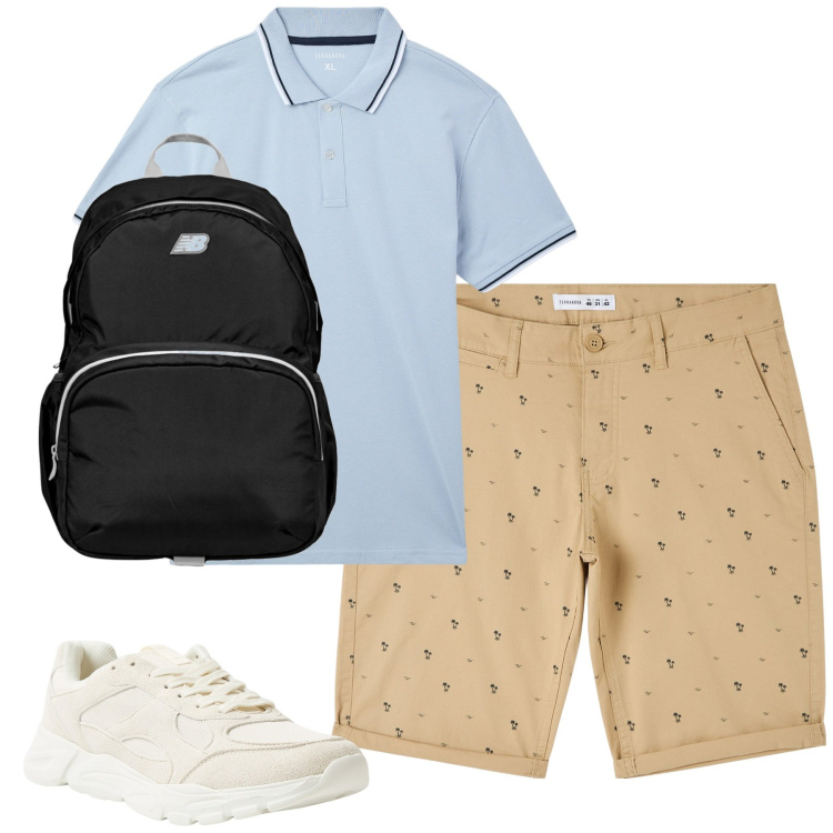 Outfit uomo - Total look #2213582. Stile Casual per Tutti i giorni. Abbinamento con shorts, polo, sneakers, borse sportive.