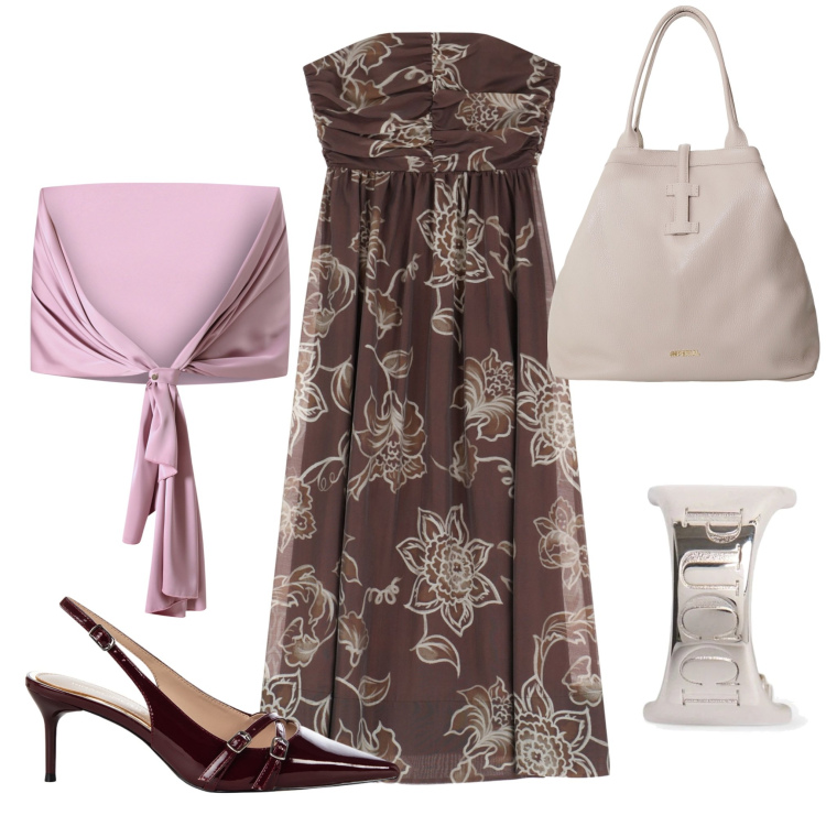Outfit donna - Un bel colore. Stile Chic per Serata fuori. Abbinamento con scialli, décolleté, vestiti senza maniche, borse tote, orecchini.
