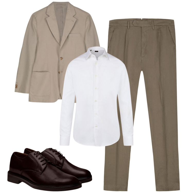 Outfit uomo - Total look #2213594. Stile Business/Elegante per Ufficio. Abbinamento con scarpe stringate, pantaloni, camicie, giacche.