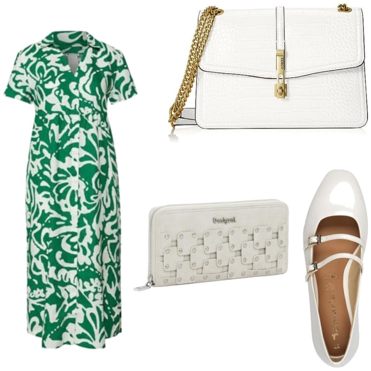 Outfit femme - Basique #4040. Style Basique pour Tous les jours. Assortir avec ballerines, robes mi-longues/au genou, sacs en bandoulière, portefeuille.