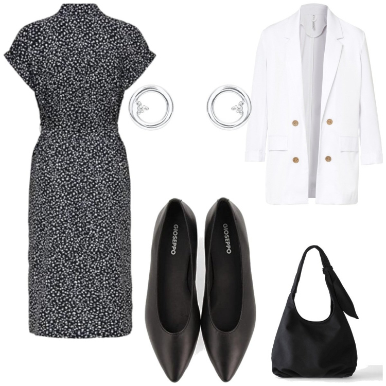 Outfit femme - Basique #4052. Style Basique pour Tous les jours. Assortir avec sacs en bandoulière, blazers, robes chemisier, ballerines, boucles d'oreilles.