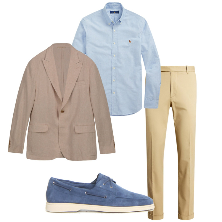 Outfit uomo - Completo spezzato. Stile Business/Elegante per Serata speciale. Abbinamento con camicie, pantaloni chino, giacche, scarpe stringate.