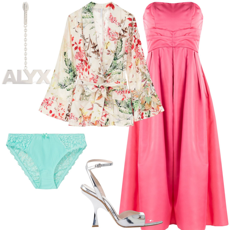 Outfit donna - Al matrimonio di domani. Stile Chic per Cerimonia. Abbinamento con culotte, vestiti midi/longuette, blazer, décolleté, orecchini.