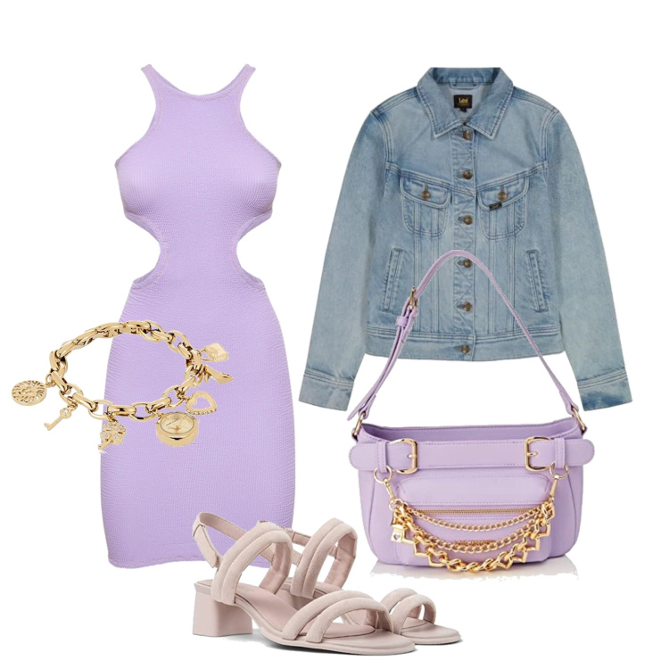 Outfit femme - Août. Style Tendance pour Cérémonie. Assortir avec pendentifs, sacs en bandoulière, blazers, robes courtes, sandales.