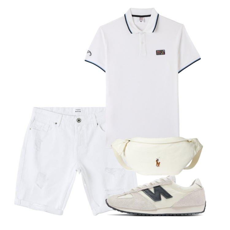 Outfit uomo - August golf. Stile Casual per Sport. Abbinamento con polo, bermuda, sneakers, borse sportive.