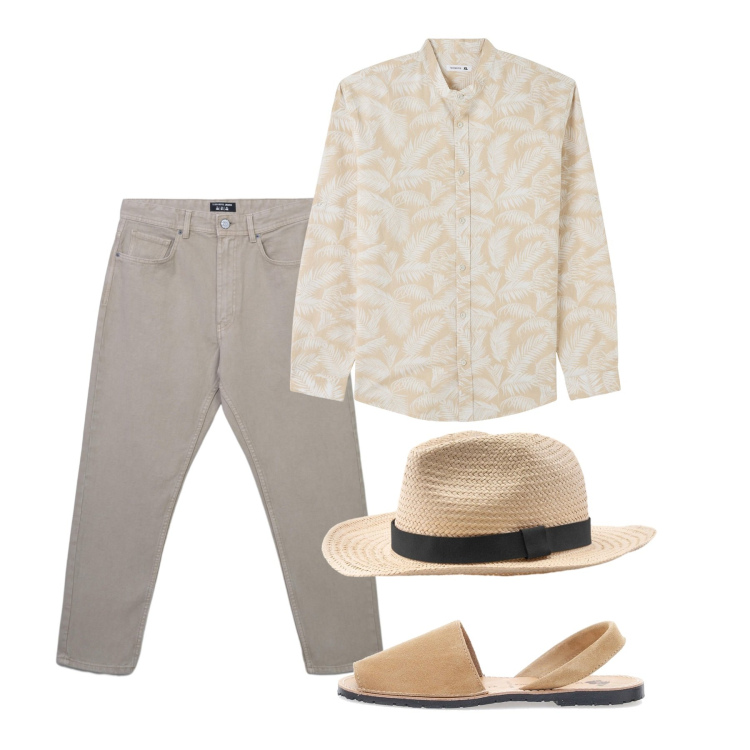 Outfit uomo - Camicia in lino oversize. Stile Casual per Tutti i giorni. Abbinamento con camicie, jeans, sandali, cappelli.