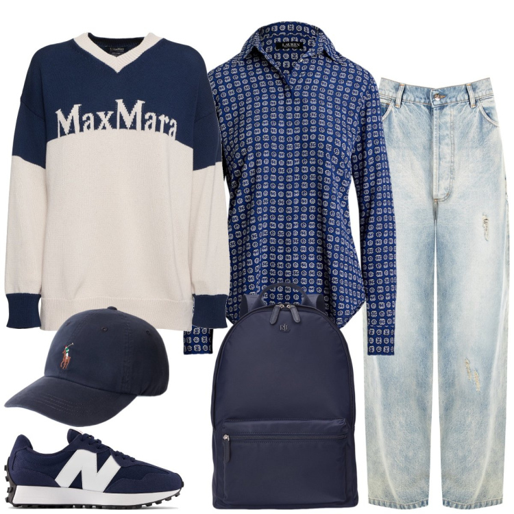 Outfit donna - In montagna. Stile Casual per Tutti i giorni. Abbinamento con sneakers, jeans, zaini, cappelli, camicie, maglieria.