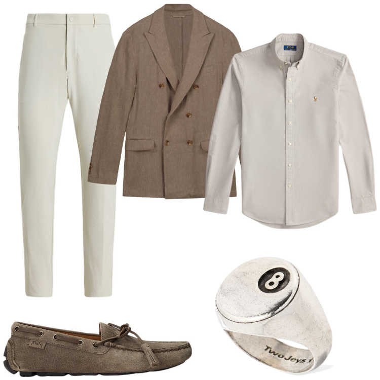 Outfit uomo - Completi spezzati. Stile Business/Elegante per Serata speciale. Abbinamento con scarpe stringate, camicie, pantaloni, giacche, anelli.