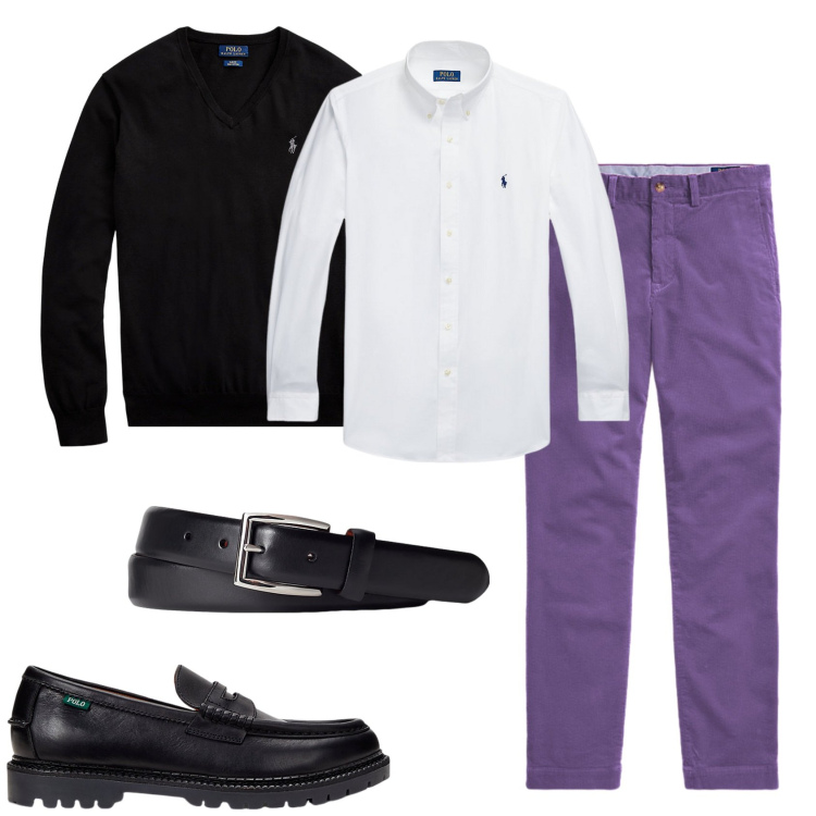 Outfit uomo - In giro per l\'Italia. Stile Trendy per Tutti i giorni. Abbinamento con maglieria, camicie, cinture, scarpe stringate, pantaloni.