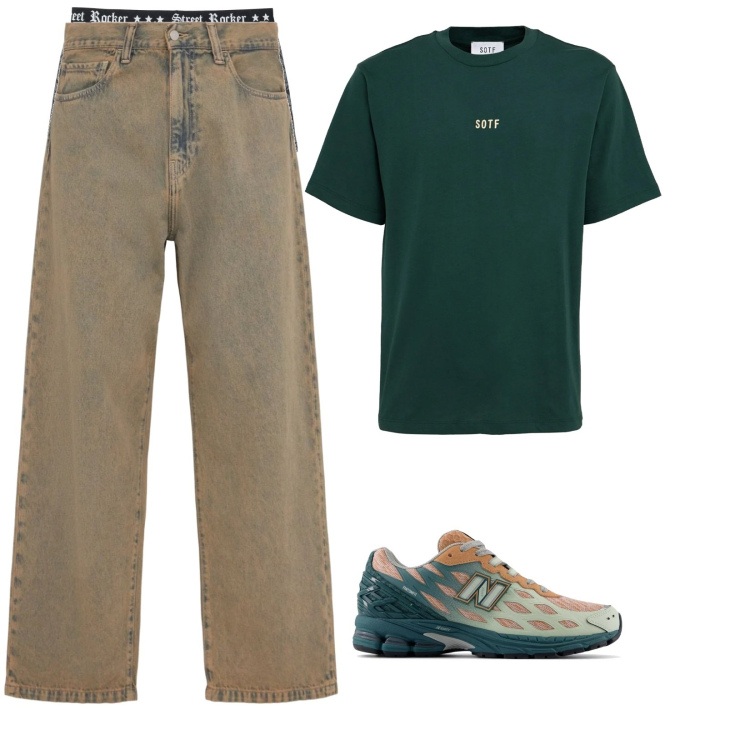 Outfit uomo - Total look #2215510. Abbinamento con sneakers, boxer, t-shirt, jeans.