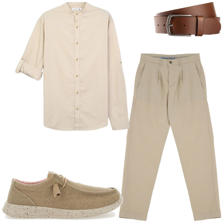 Outfit uomo - In ufficio. Stile Urban per Ufficio. Abbinamento con cinture, camicie, pantaloni chino, scarpe stringate.