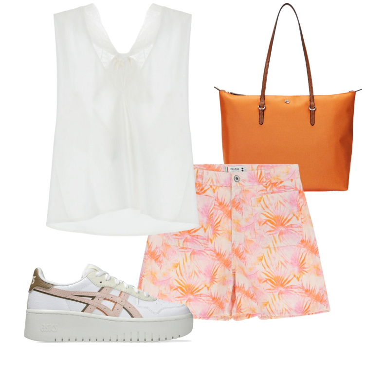 Outfit donna - Total look #2215795. Stile Sporty chic per Tutti i giorni. Abbinamento con shorts, top, borse tote, sneakers.