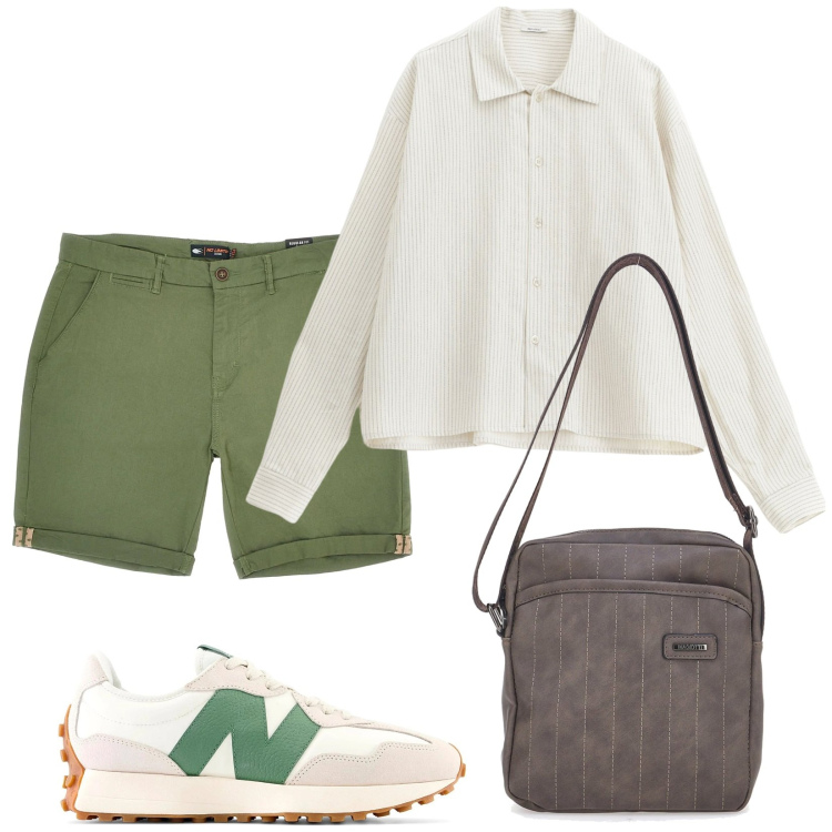 Outfit uomo - Total look #2215807. Stile Casual per Tutti i giorni. Abbinamento con camicie, portafogli, pantaloni cargo, sneakers.