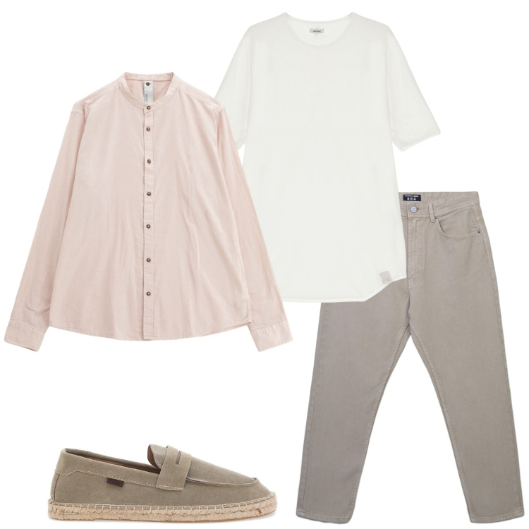 Outfit uomo - I feel good. Stile Trendy per Tutti i giorni. Abbinamento con jeans, camicie, t-shirt, espadrillas.