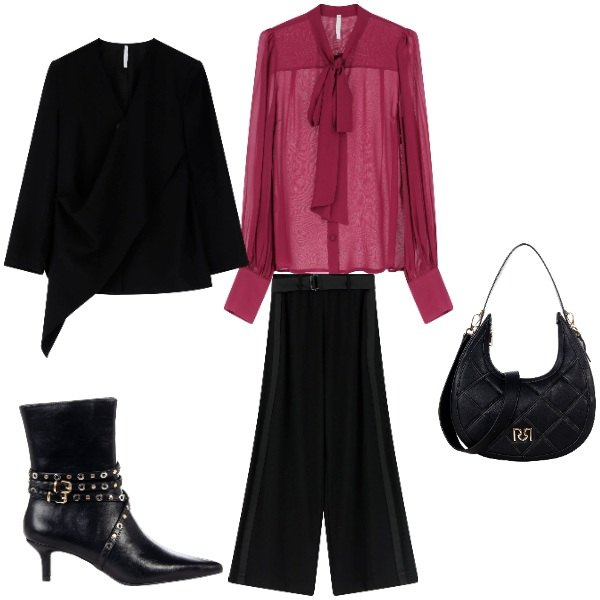 Outfit donna - primi freddi. Stile Bon Ton per Tutti i giorni. Abbinamento con borse a tracolla, stivaletti, blazer, camicie, pantaloni.