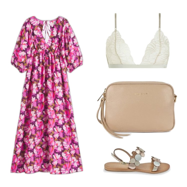 Outfit mujer - Total look #2216194. Combinación con vestidos largos, sandalias de piel, bandoleras, sujetadores.