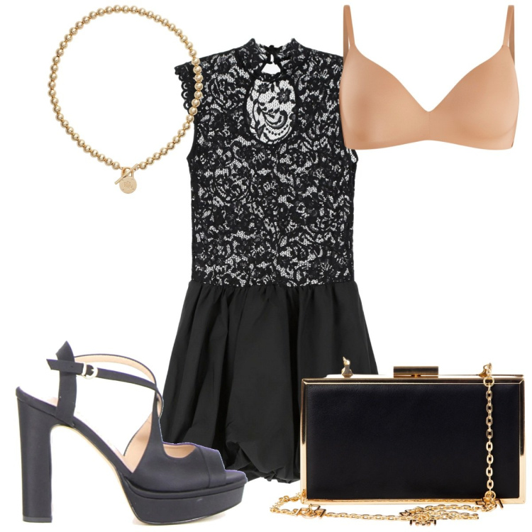 Outfit donna - Abito cut- out: stasera sexy. Stile Sexy per Serata fuori. Abbinamento con reggiseni a balconcino, pochette, vestiti corti, collane, sandali col tacco.