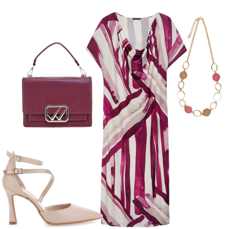 Outfit donna - Cerimonia. Stile Chic per Cerimonia. Abbinamento con vestiti lunghi, décolleté, borse a tracolla, collane.