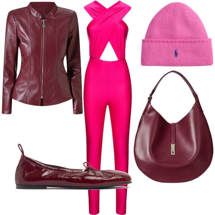 Outfit donna - Wonder woman. Stile Trendy per Tutti i giorni. Abbinamento con blazer, borse a spalla, berretti, ballerine, tute.
