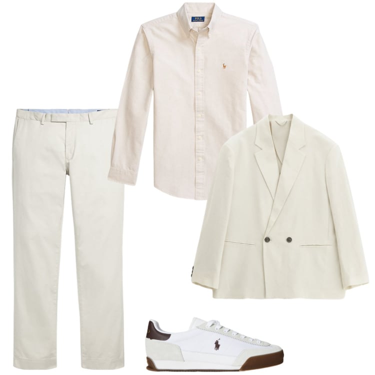 Outfit uomo - Total look #2219447. Stile Business/Elegante per Cerimonia. Abbinamento con giacche, pantaloni chino, camicie, sneakers.