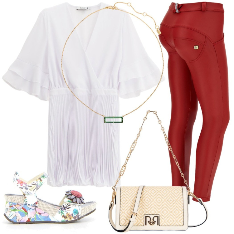 Outfit donna - Total look #2219508. Stile Casual chic per Tutti i giorni. Abbinamento con borse a tracolla, vestiti corti, pantaloni skinny, collane, sandali.