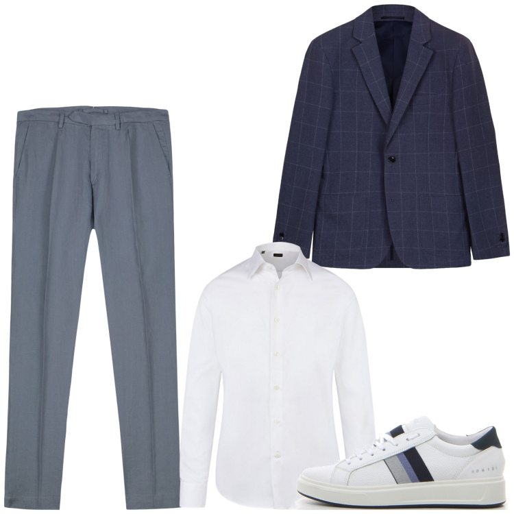 Outfit uomo - Total look #2220101. Stile Casual per Ufficio. Abbinamento con camicie, pantaloni, sneakers, giacche.