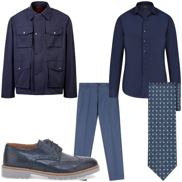 Outfit uomo - Aperitivo a Livigno. Stile Business/Elegante per Serata speciale. Abbinamento con pantaloni, scarpe stringate, giacche, cravatte, camicie.