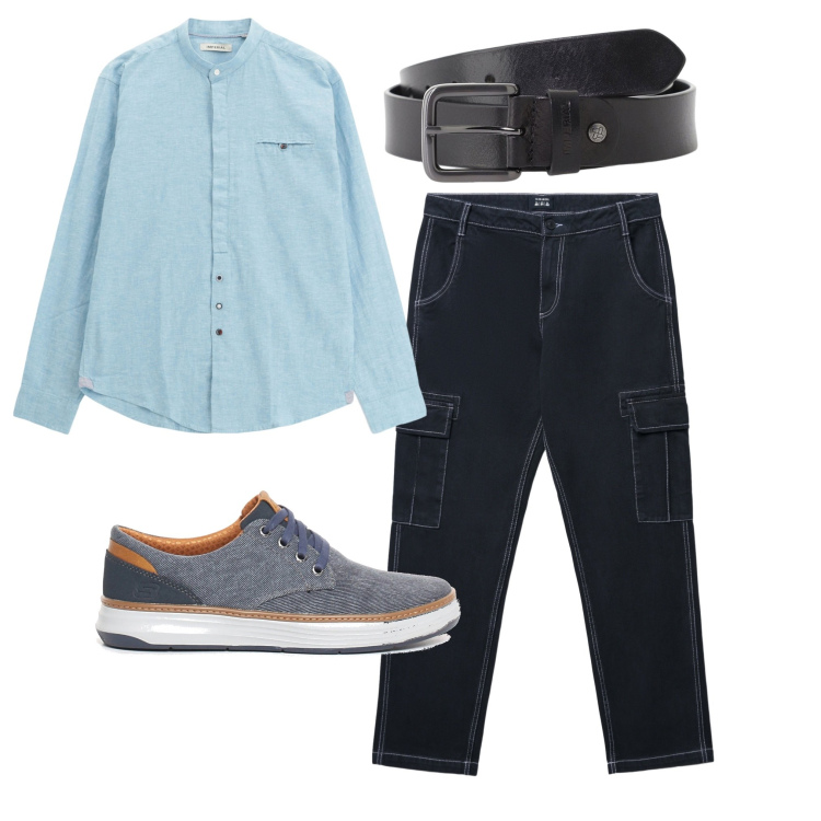 Outfit uomo - I pantaloni cargo. Stile Casual per Tutti i giorni. Abbinamento con pantaloni cargo, cinture, camicie, sneakers.
