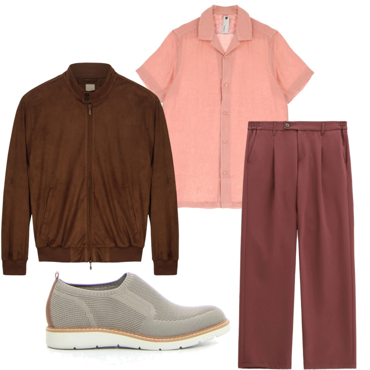 Outfit uomo - Stile urbano. Stile Urban per Tutti i giorni. Abbinamento con camicie a manica corta, pantaloni, giacche, scarpe stringate.