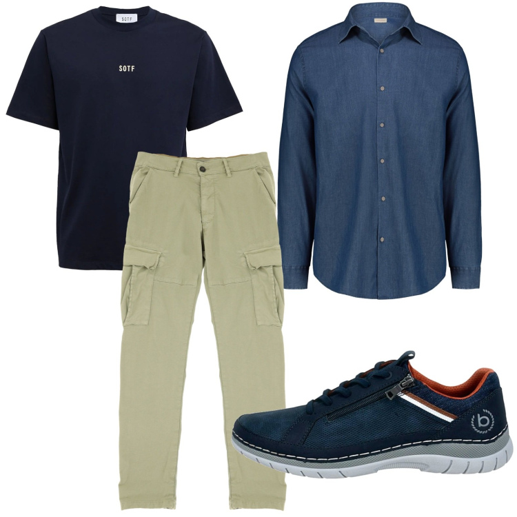 Outfit uomo - Pantaloni funzionali. Stile Casual per Tutti i giorni. Abbinamento con pantaloni cargo, camicie, sneakers, t-shirt.