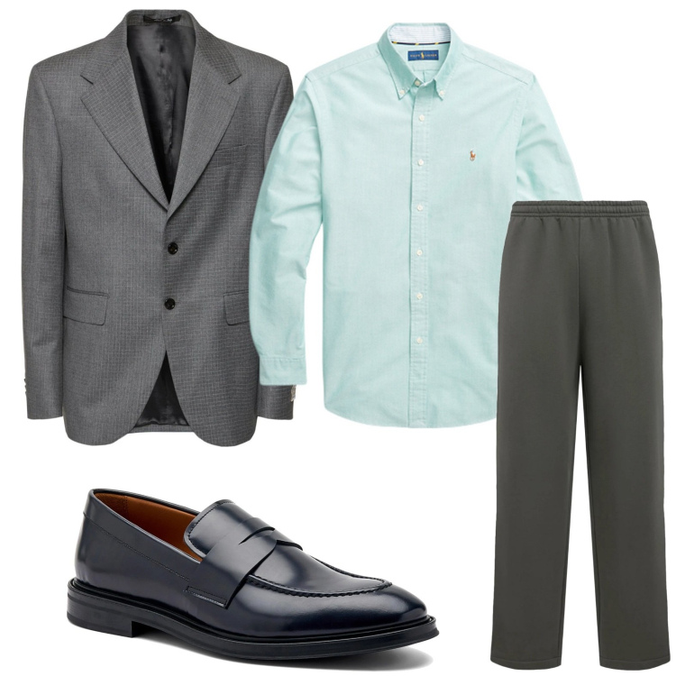 Outfit uomo - Stiloso in ufficio. Stile Trendy per Ufficio. Abbinamento con camicie, scarpe stringate, giacche, pantaloni.