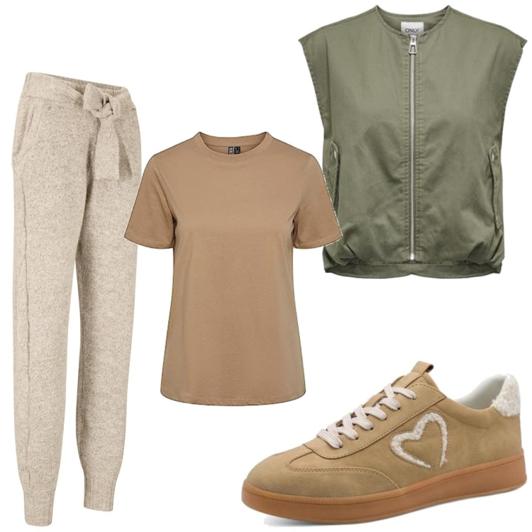 Outfit femme - Urban #4836. Style Urban pour Tous les jours. Assortir avec pantalon , sneakers, t-shirts, gilets sans manche.