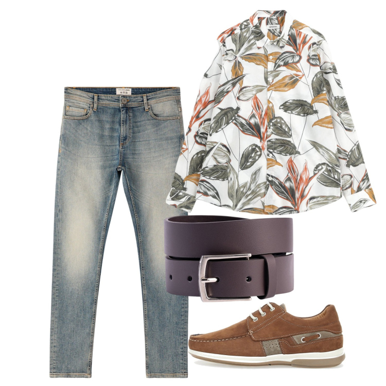 Outfit uomo - Agosto. Stile Casual per Tutti i giorni. Abbinamento con jeans skinny, camicie, cinture, scarpe stringate.