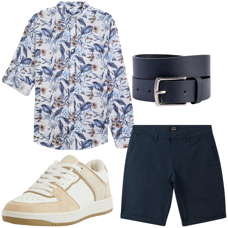 Outfit uomo - Camicie hawaiane rivisitate. Stile Trendy per Mare. Abbinamento con camicie, bermuda, sneakers, cinture.