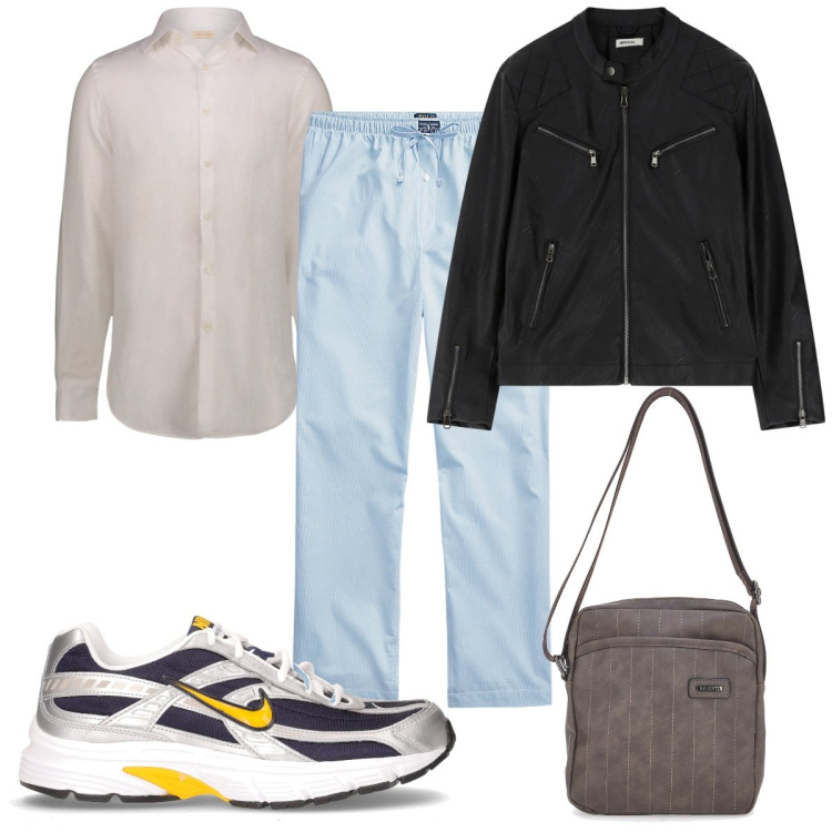 Outfit uomo - Total look #2222026. Stile Casual per Tutti i giorni. Abbinamento con giacche, pantaloni, portafogli, camicie, sneakers.