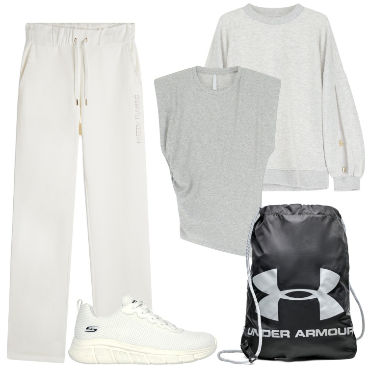 Outfit donna - Total look #2222135. Stile Basic per Sport. Abbinamento con felpe, top, pantaloni, zaini, sneakers.